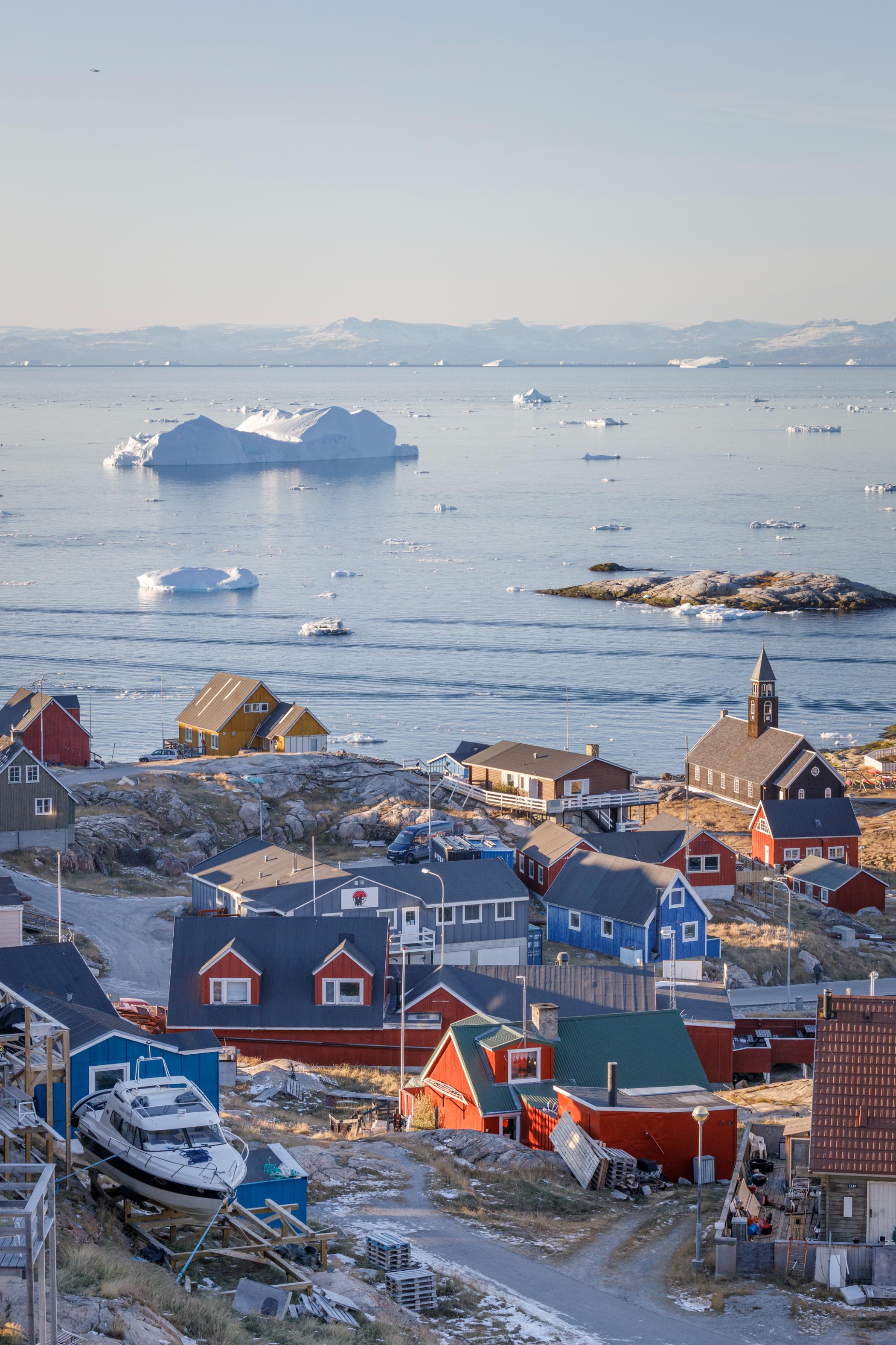 The town of Ilulissat, Qaasuitsup Municipality, Greenland. Photo: Getty