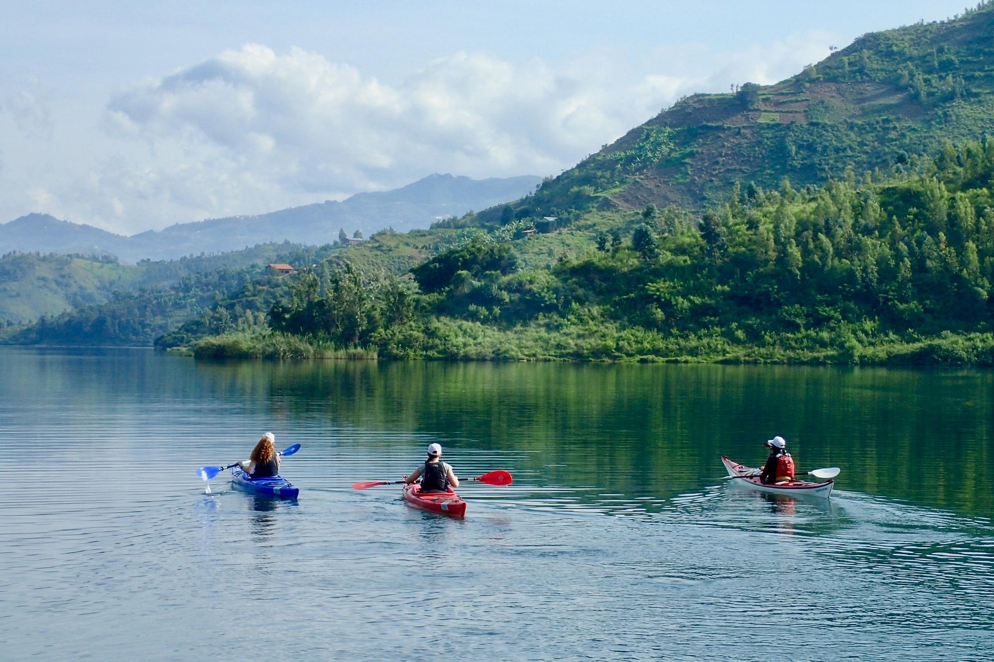 Kayaking on Lake Kivu. Photo: Kingfisher Journeys.