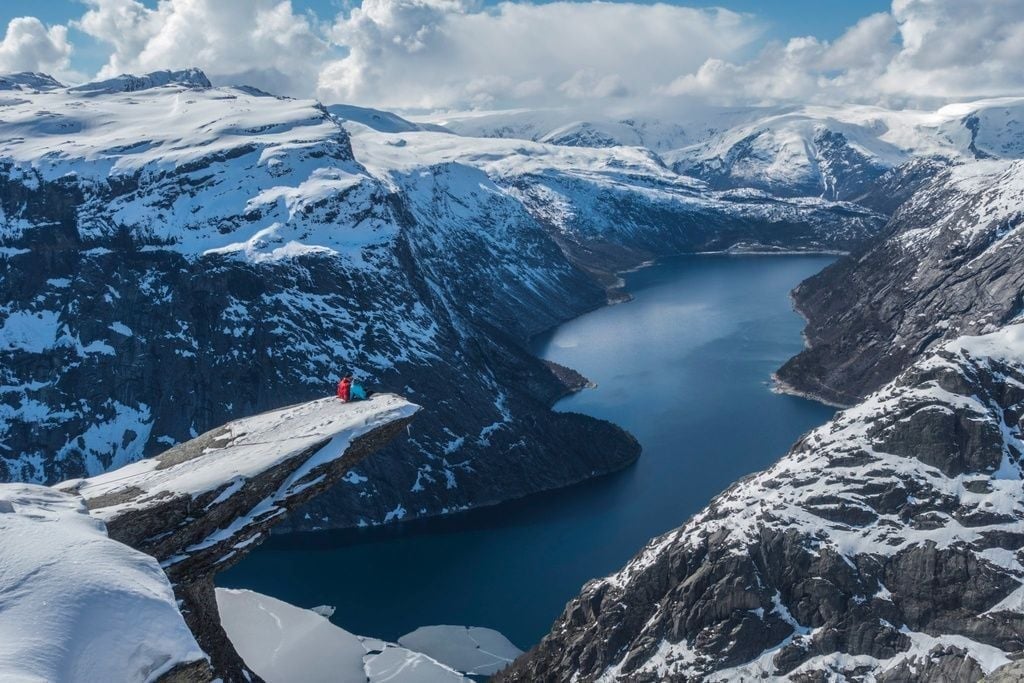 Trolltunga in winter, without the crowds. Photo: Getty.