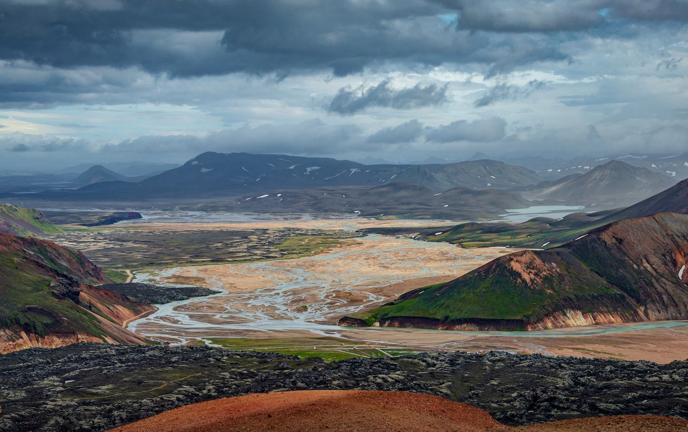 A cloudy day on the Laugavegur trail in Iceland.