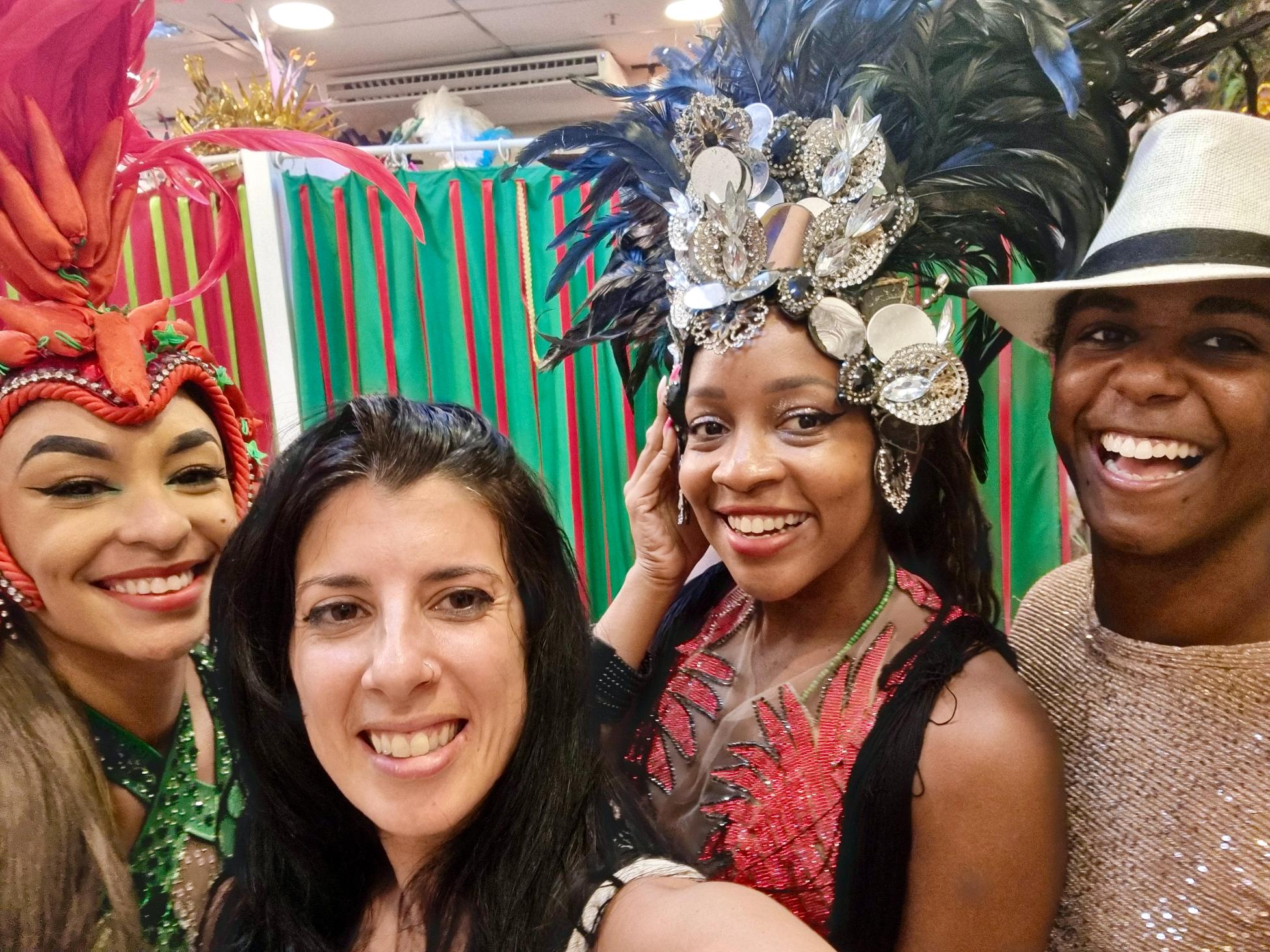 Making friends at the Grande Rio Samba School. Photo: Marta Marinelli.