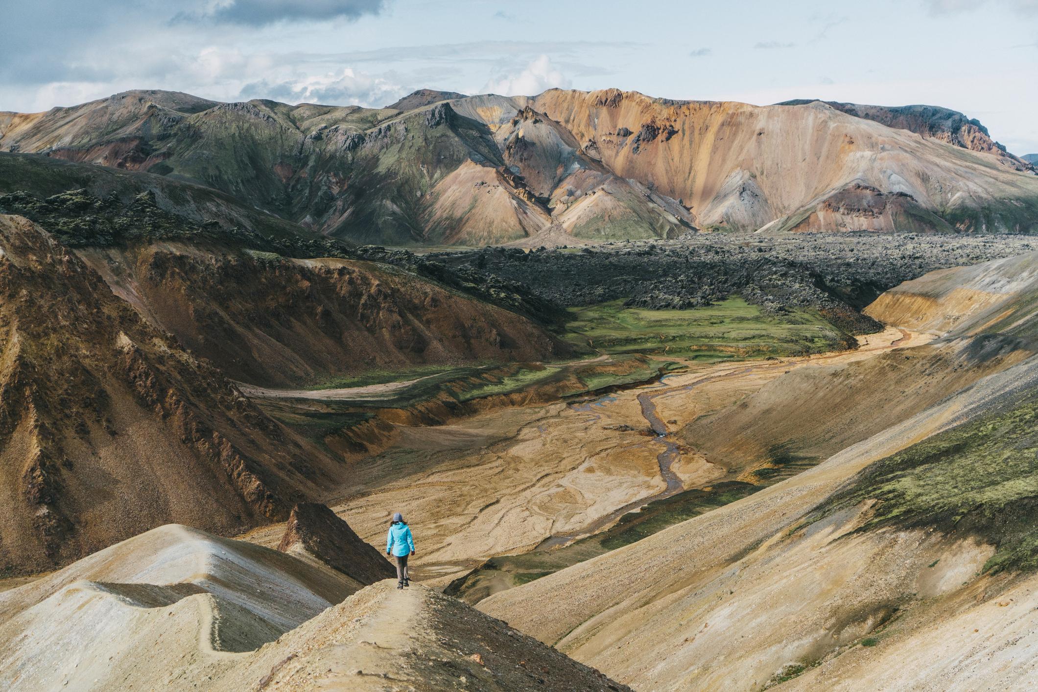 The rhyolite mountains on the Laugavegur, near Landmannalaugar. Photo: Getty.