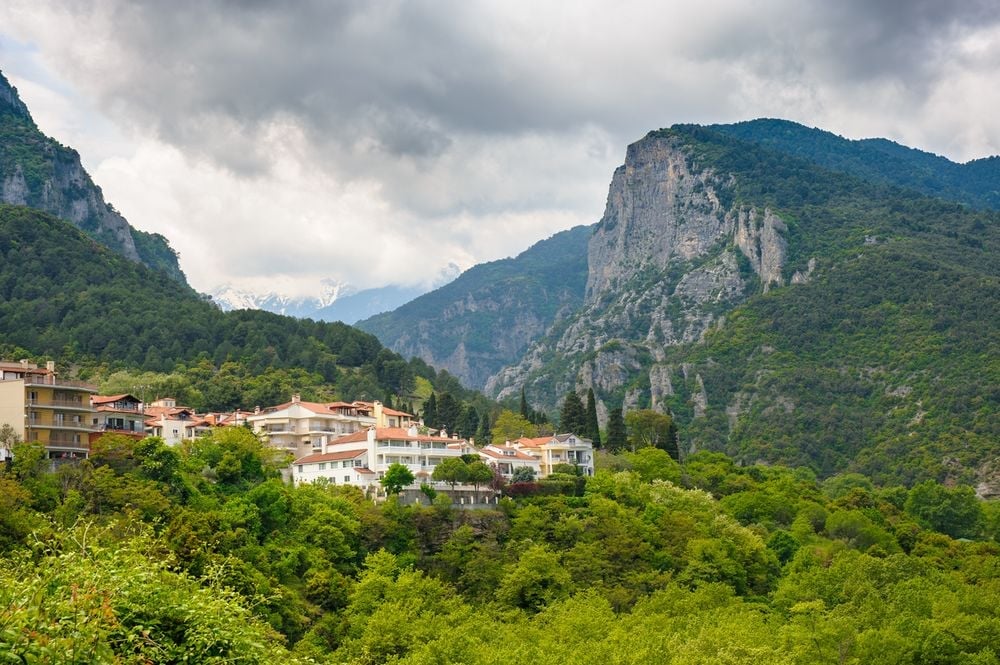 Litochoro town and Mount Olympus