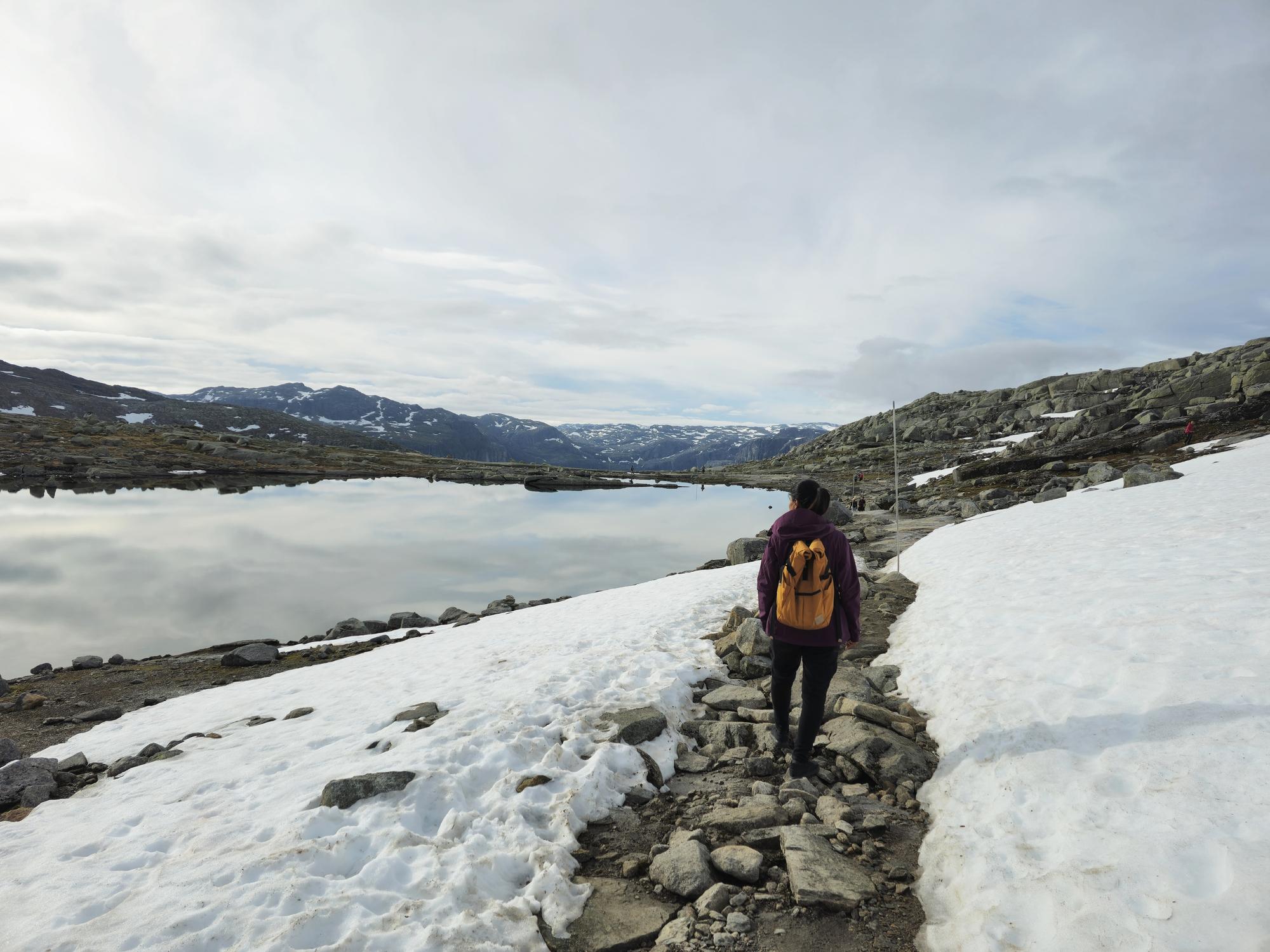 Hiking Trolltunga in the cooler months. Photo: Getty.