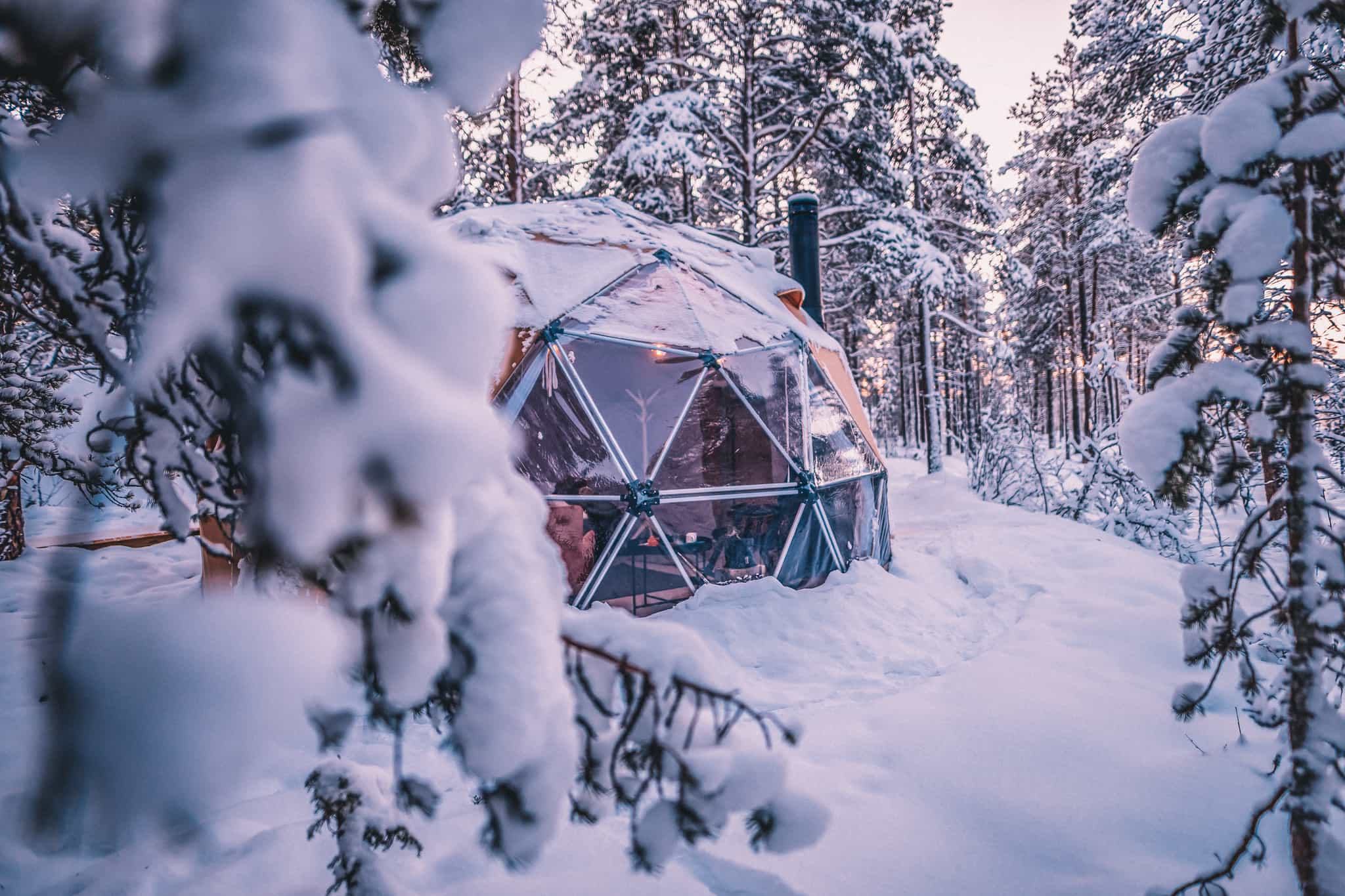 An aurora dome where you can see the Northern Lights.