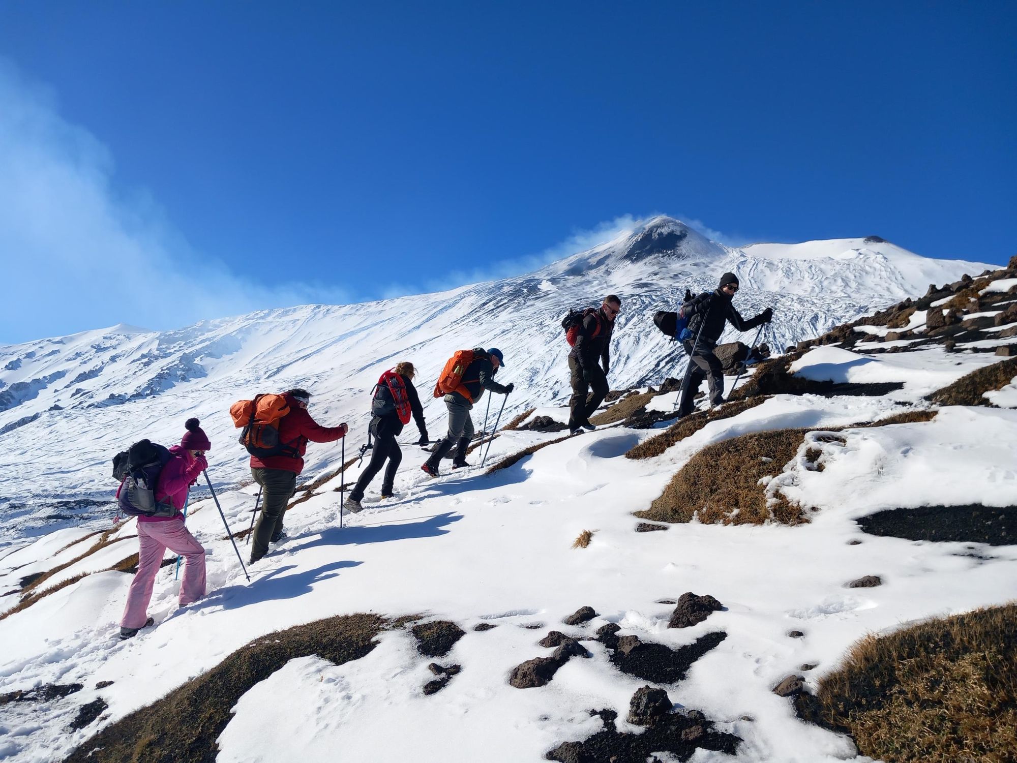 Hiking Mount Etna in Winter. Photo: Mandala Tours.