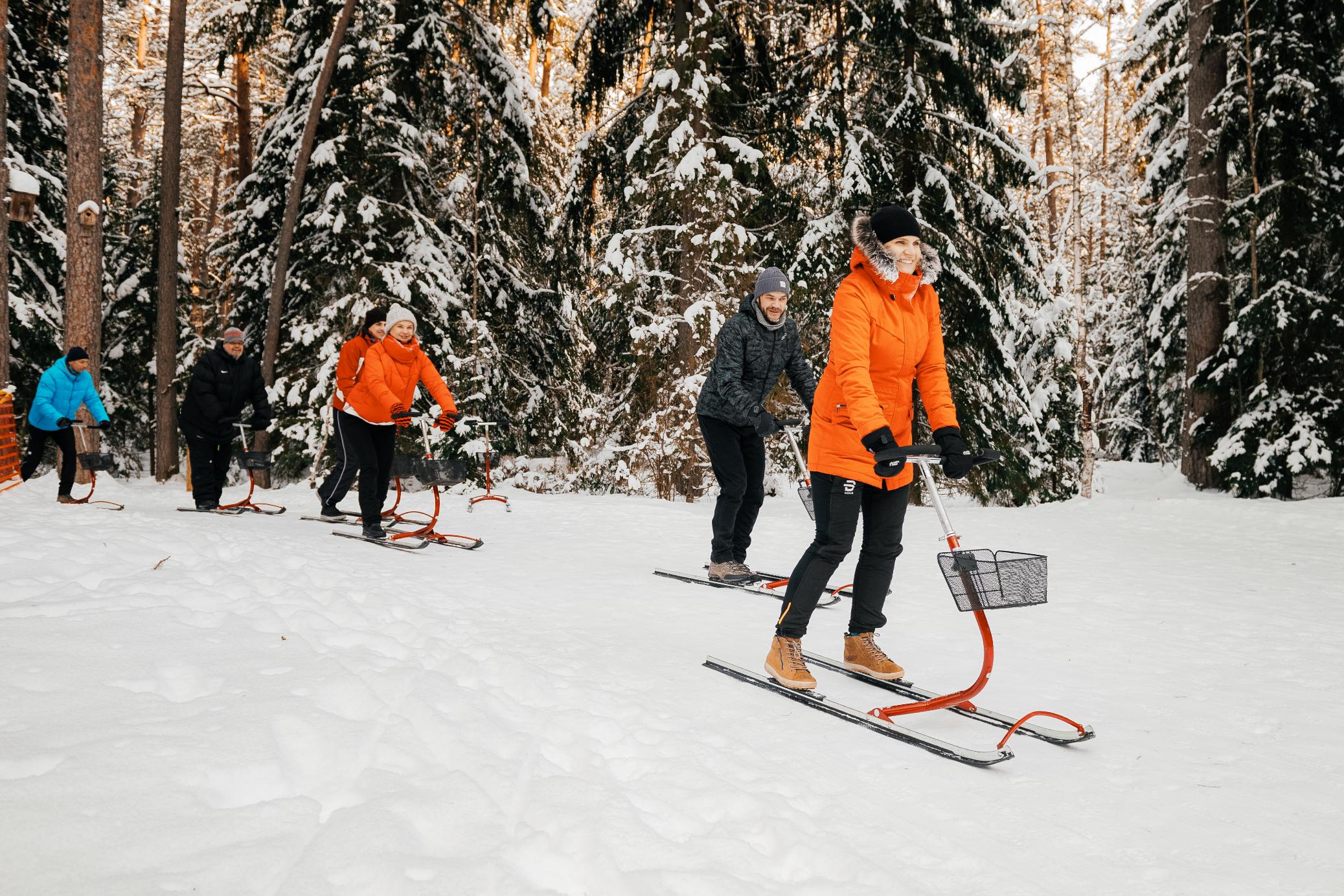 Kick-sledding in Lahemaa National Park in Estonia. Photo: Rauno Liivand. 