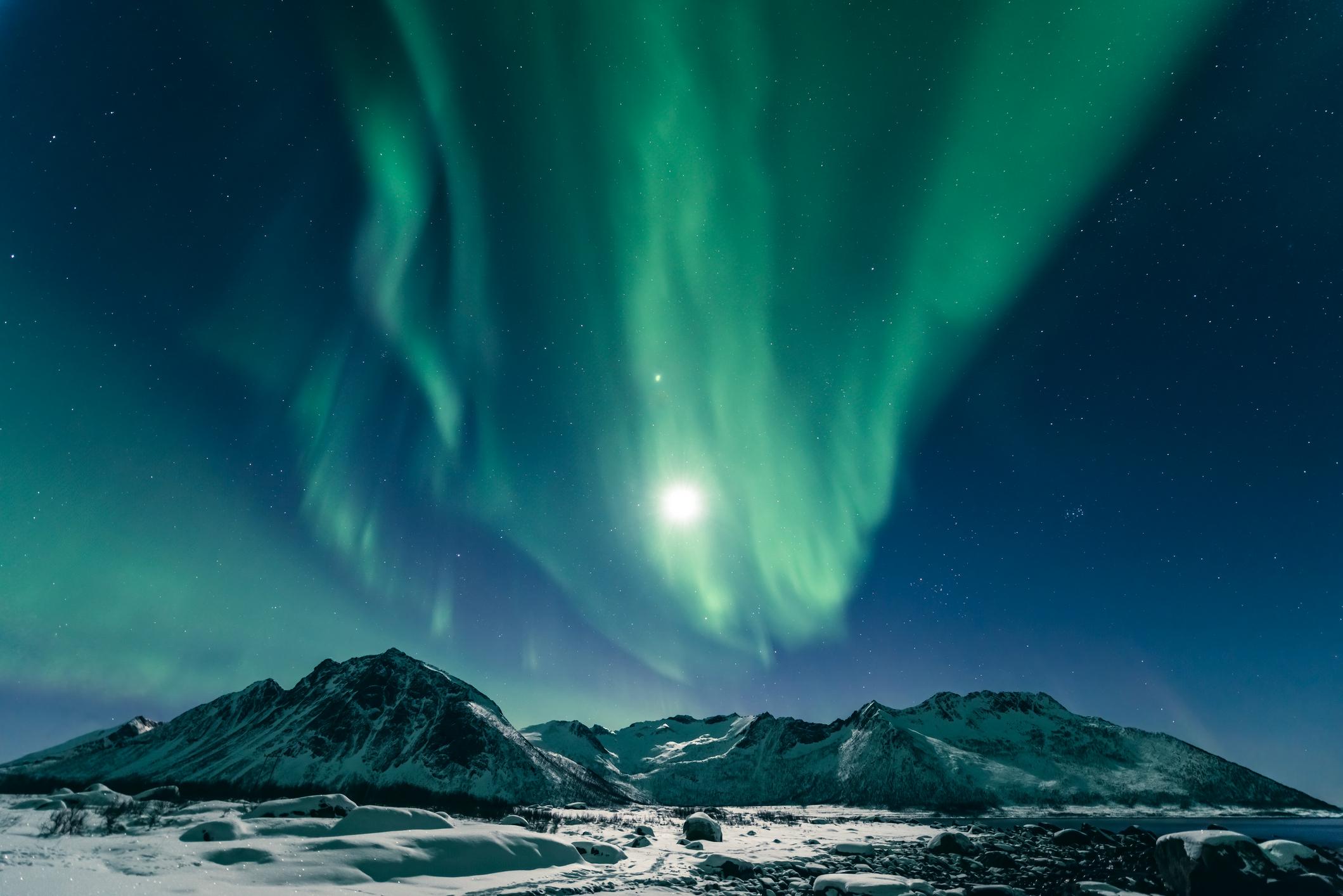 The northern lights above Finnmark country in Norway. Photo: Getty