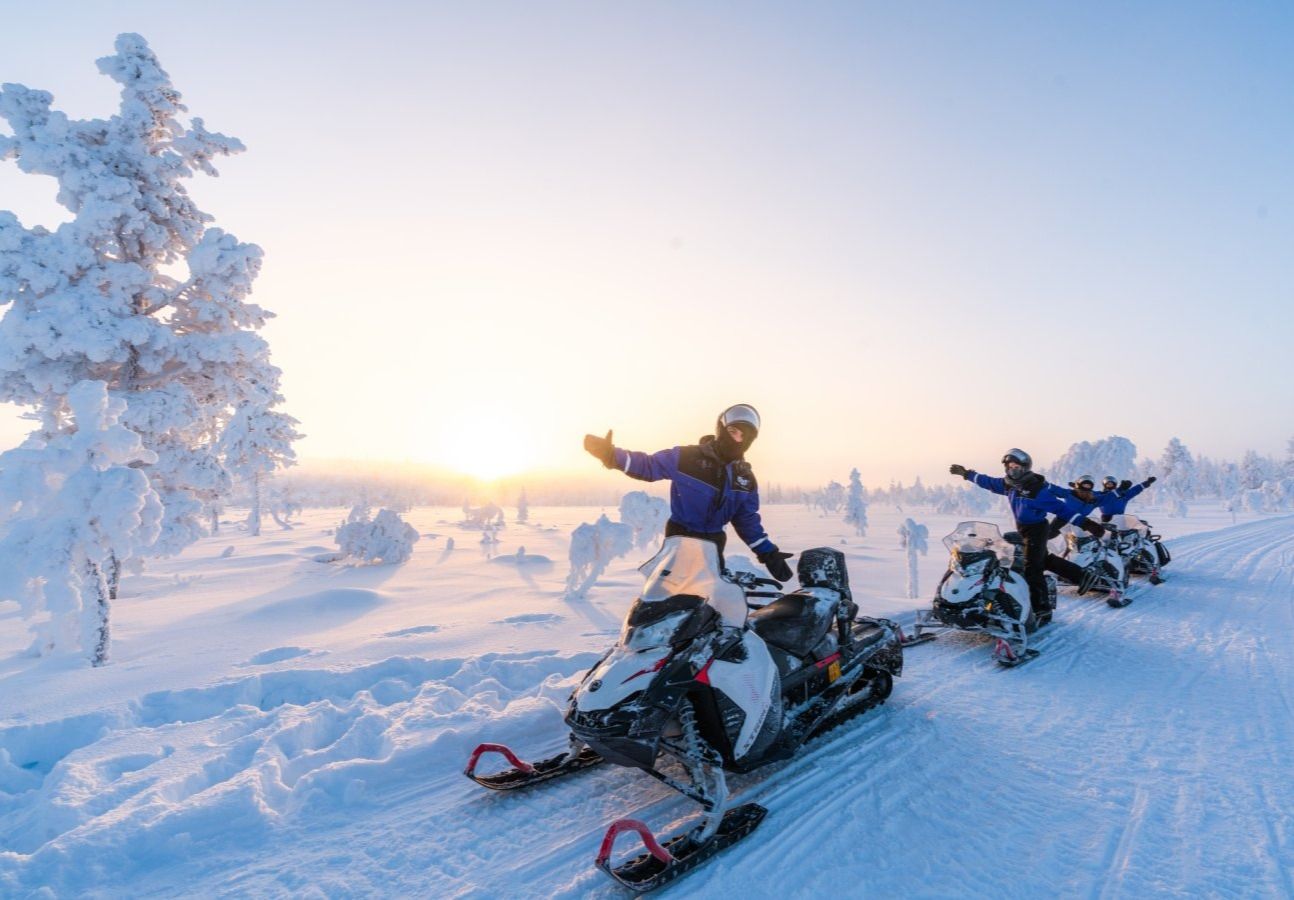 Snowmobiling in Pyhä-Luosto National Park. Photo: Bliss Adventure.