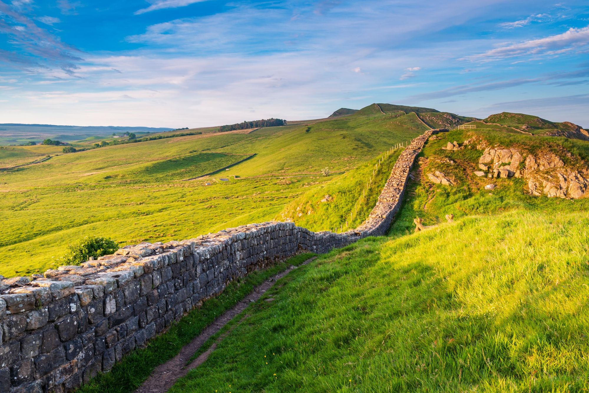 The route along Hadrian's Wall, a sublime walk with Roman heritage. Photo: Getty