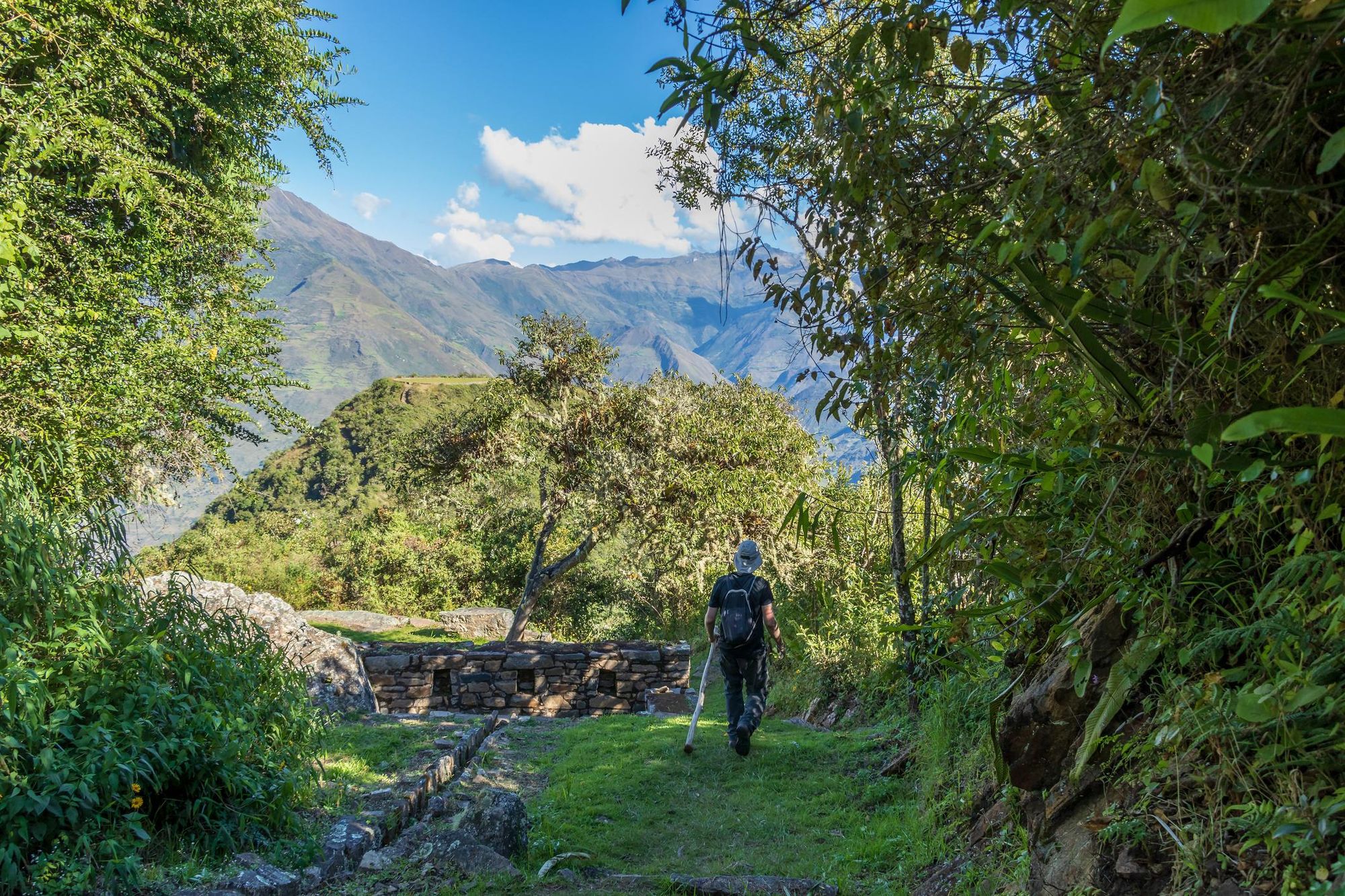 A man emerges out to the ancient site of Choquequirao. Photo: Getty