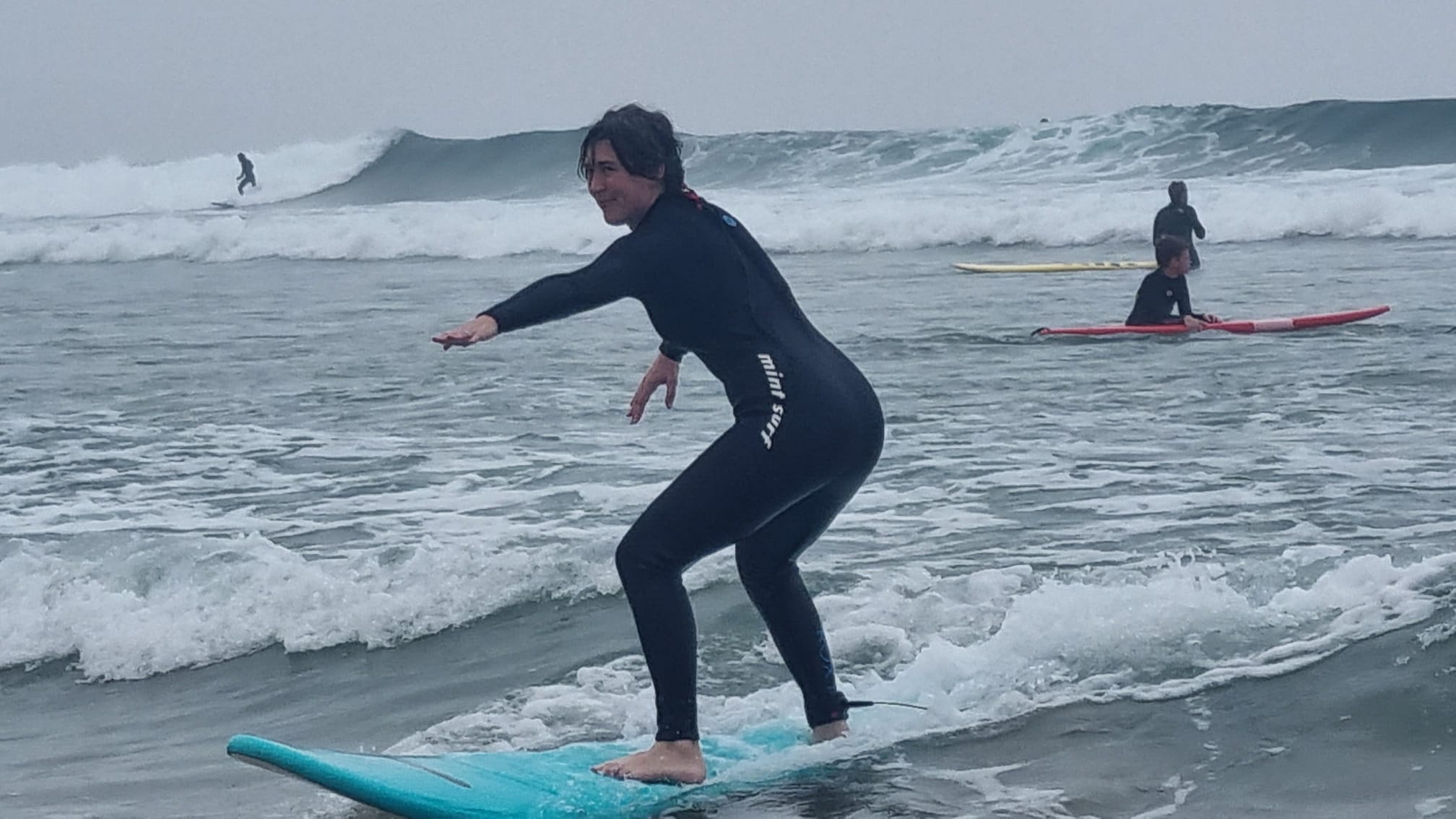 Beginner surfer.