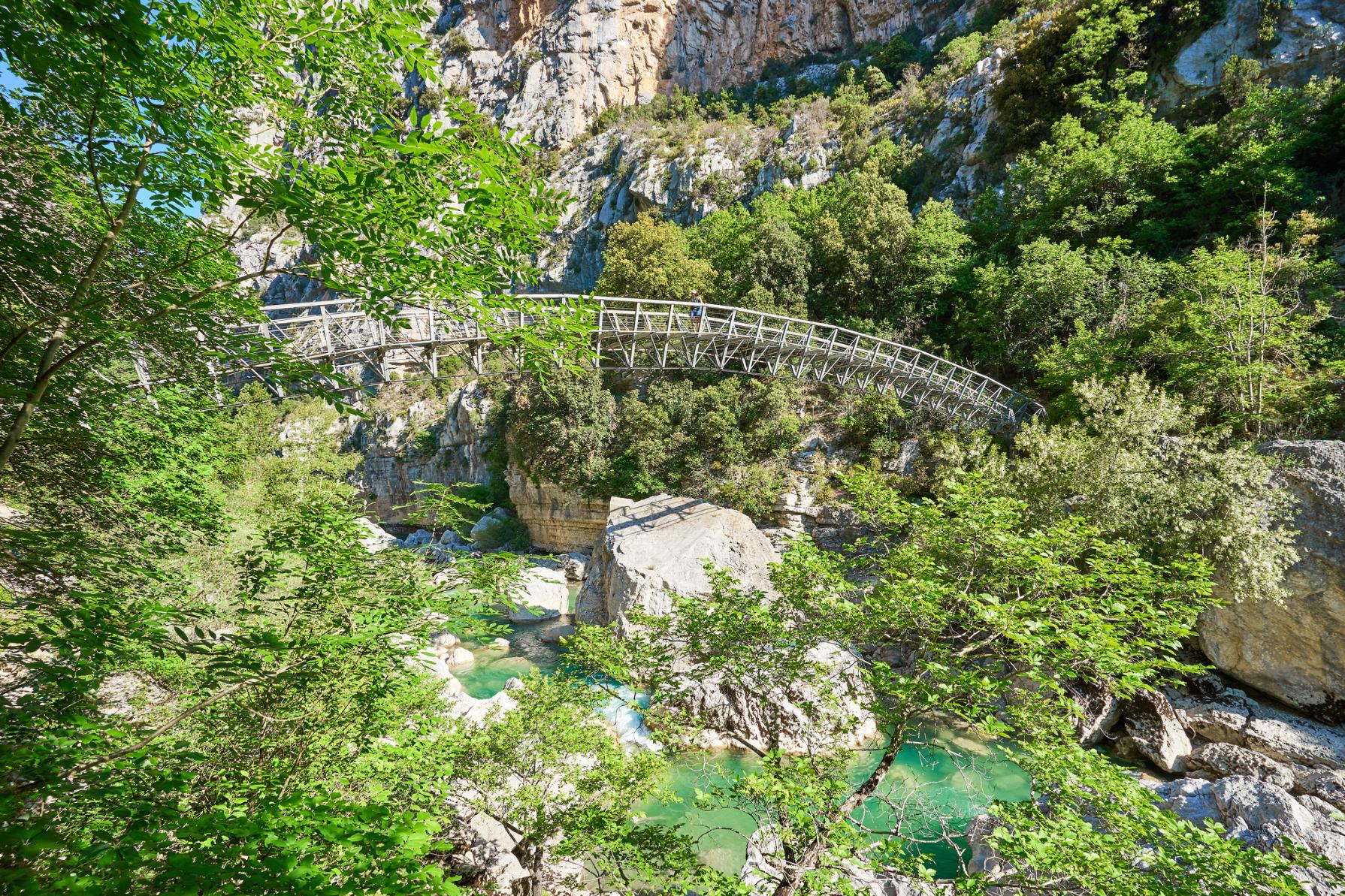 The L’Estellier footbridge in Verdon Gorge. Photo: Getty