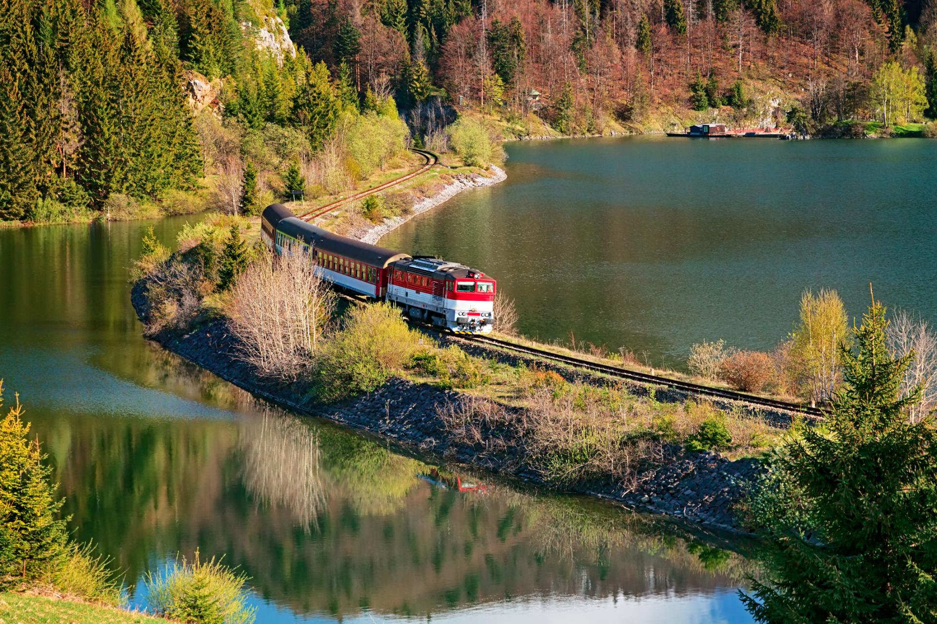 A train running through the Slovak Paradise National Park. Photo: Getty.