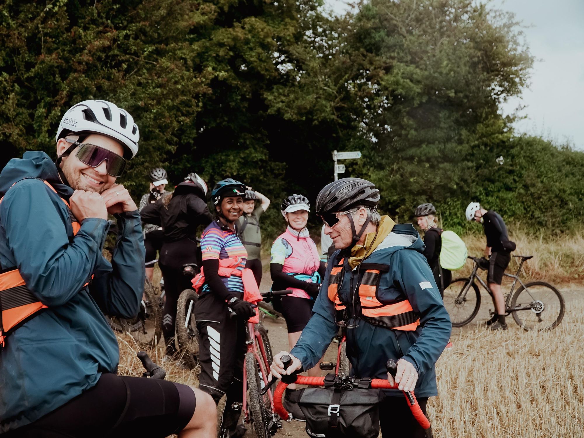 Cyclists on a gravel riding trip.