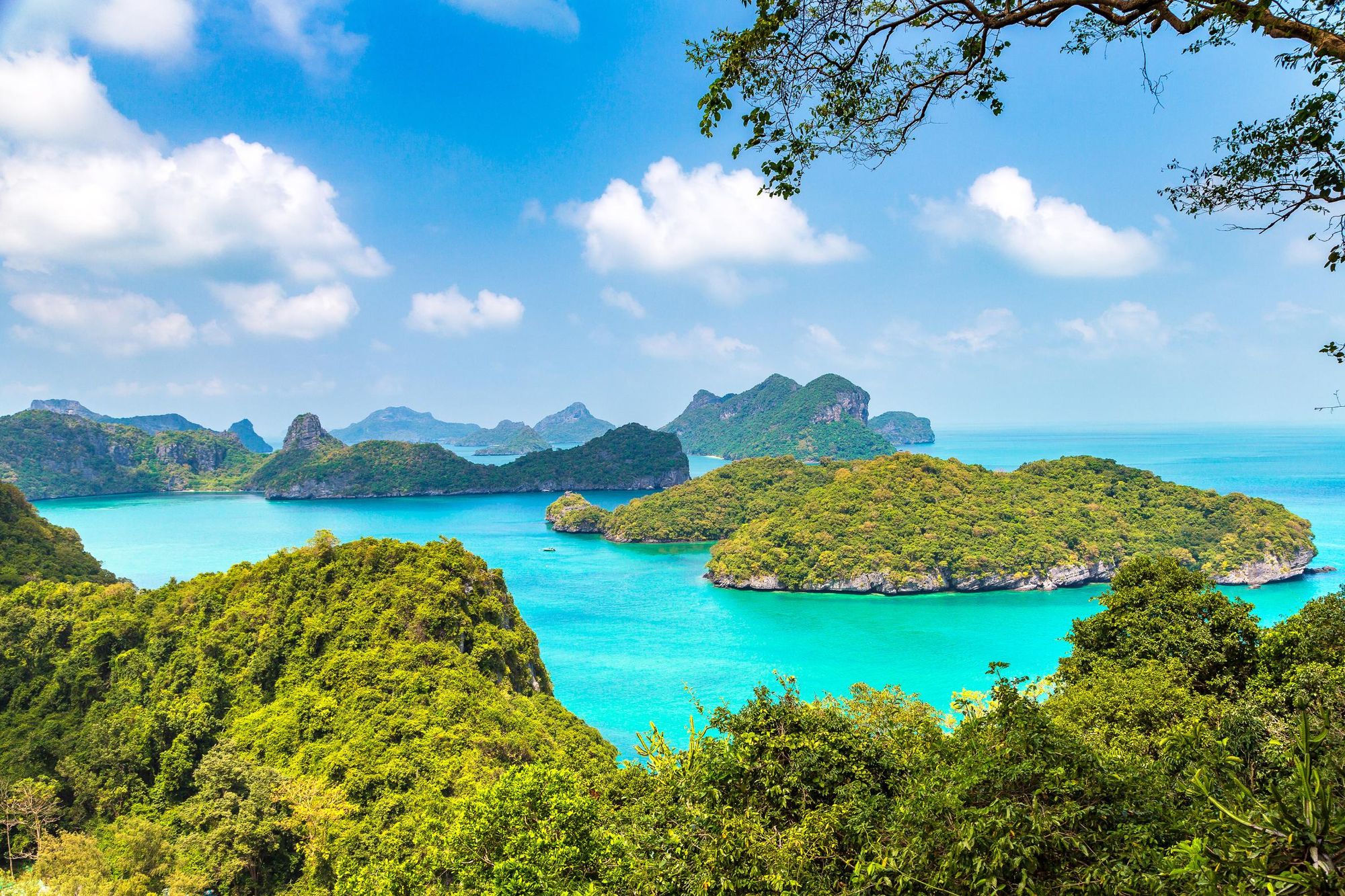 A view looking out over the islands of Mu Ko Ang Thong National Marine Park. Photo: Getty