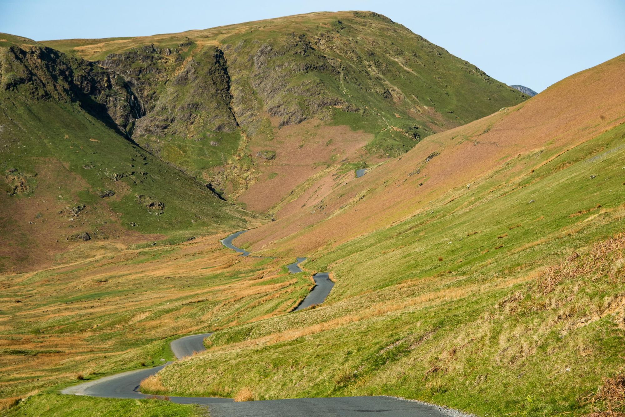 Newlands Pass runs from the village of Braithwaite, near Keswick, to Buttermere, reaching 333m. Photo: Getty