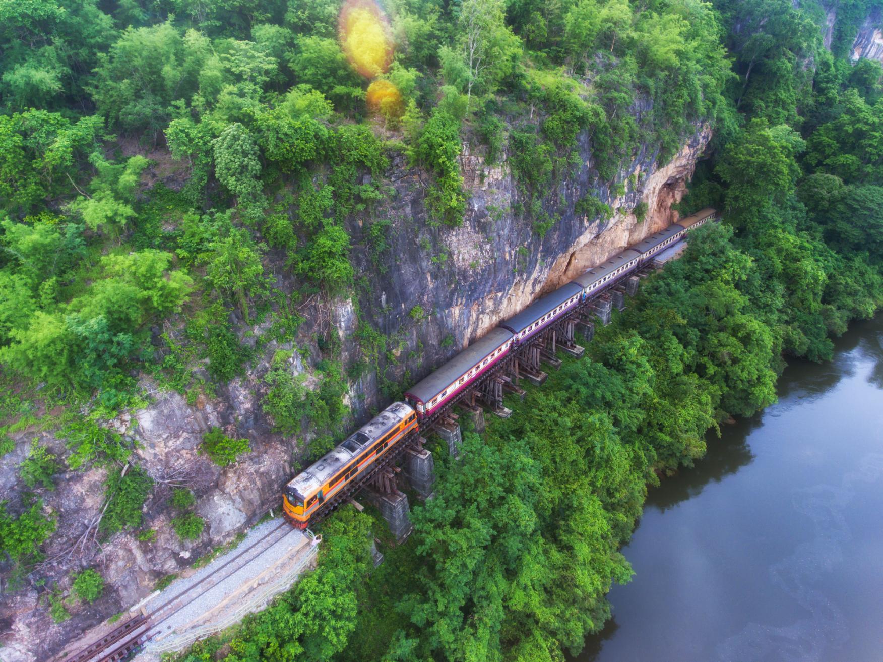 An aerial view of the Death Railway, Thailand. Photo: Getty.