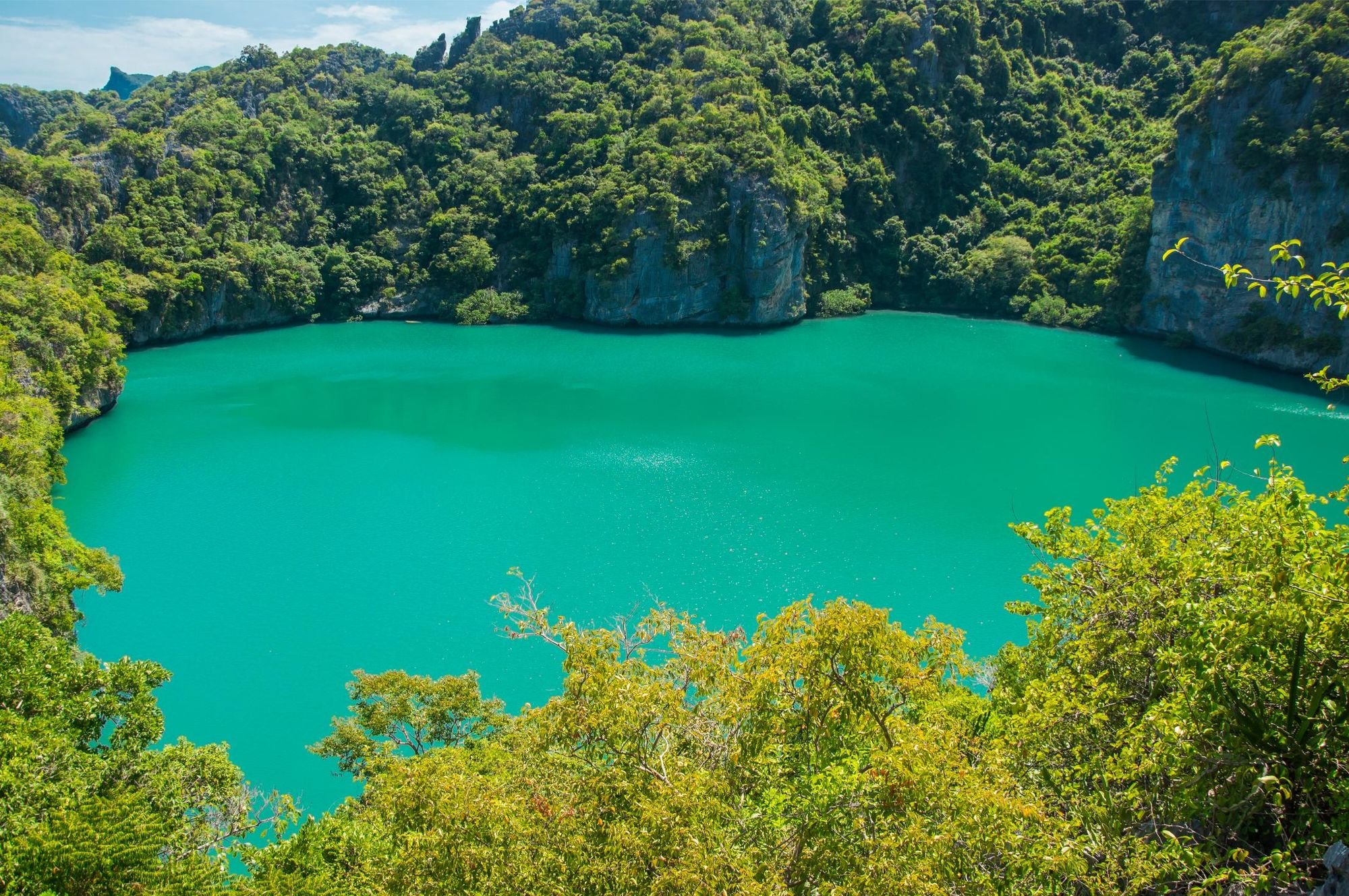 Ta Le Nai Lagoon at Mae Koh Island, in the Ang Thong National Marine Park. Photo: Getty.