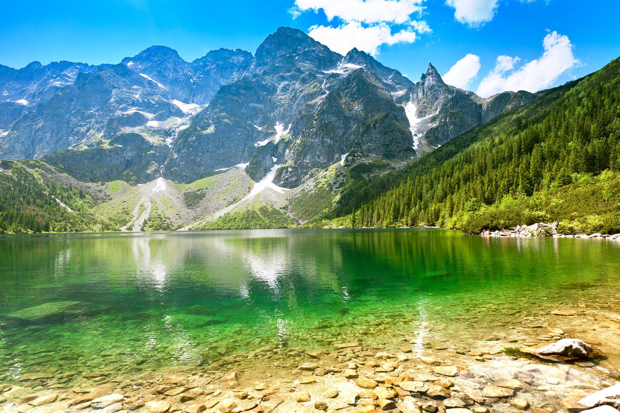 The beauty of the Morskie Oko lake in Poland, beneath Rysy. Photo: Getty