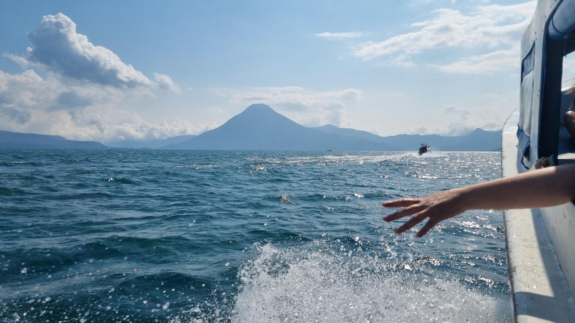 Onboard a lancha in Lake Atitlan. Photo: Marta Marinelli.