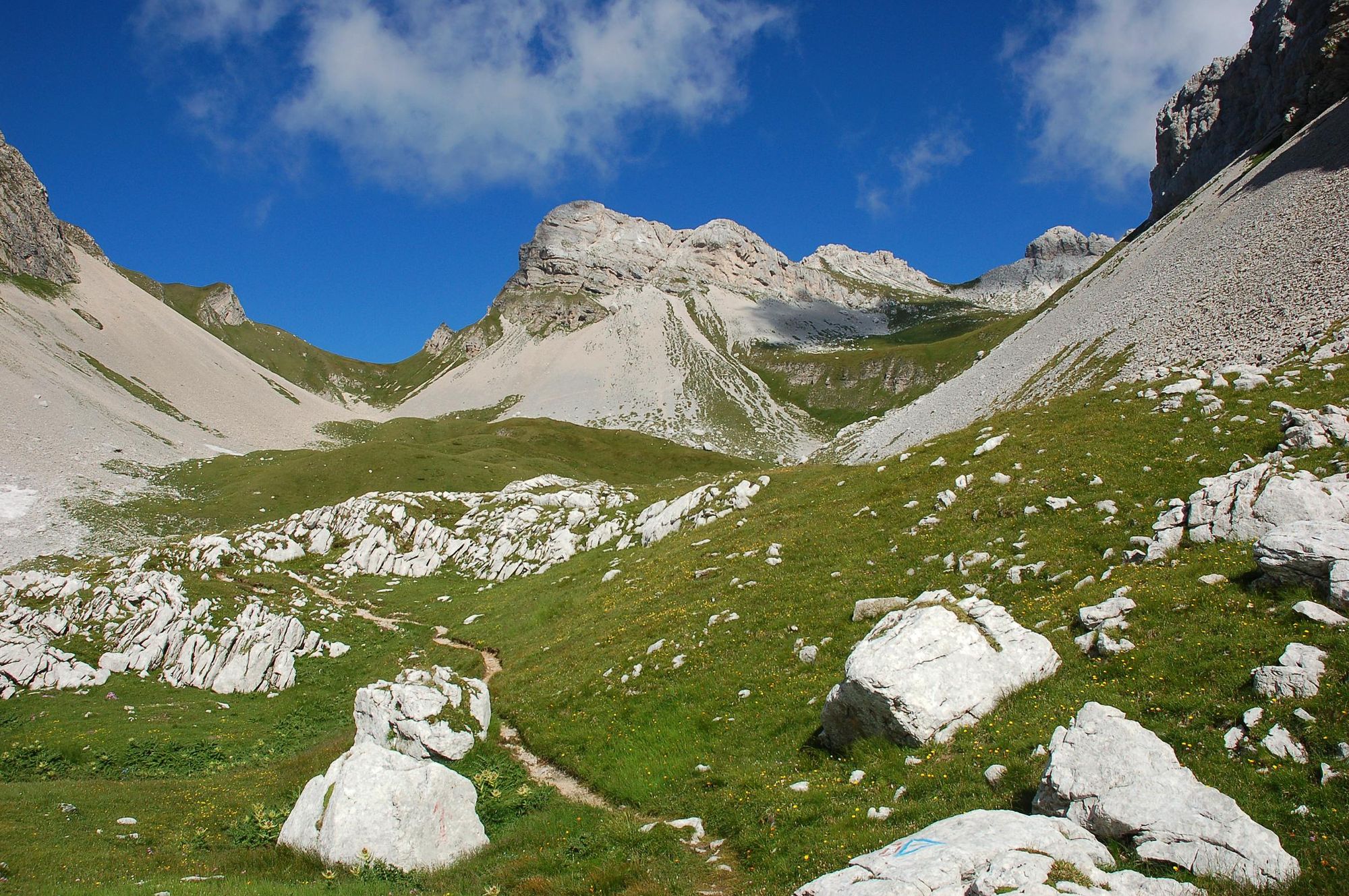 A hiking path in the Dolomites