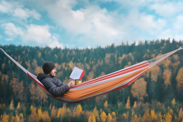 de nacht weglezen in een hangmat op de Appalachian Trail? Jij zou het kunnen zijn, weet je... Foto: Getty